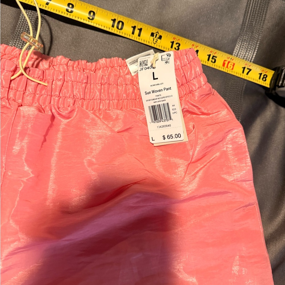 Adidas Sun Woven Pant- women size Large- semi pink spark- NWT - Picture 3 of 9